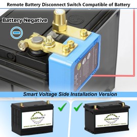 Remote Battery Disconnect Switch 12v, 240A, Upgrade Smart Voltage Car Kill Switch Anti-Theft, Prevent Battery Drain, Remote Battery Kill Switch for Car, Truck, RV (Side Installation)
