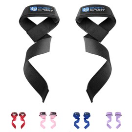 Fitness Weight Lifting Straps Anti Slip Gym Powerlifting Deadlifting Bodybuilding Workout Strength Training Hand Bar Grips Neoprene Gel padded Wrist Support Unisex Men Women (Black)