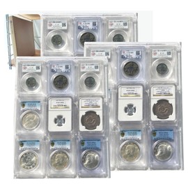 Lunache Refills for Slub Coin Albums, HARD Type, NGC PCGS Certified Storage Pocket, Seat, Collectible Coins, Storage Case, Clear Pockets, Additional Refills, Compatible with Commemorative Coins