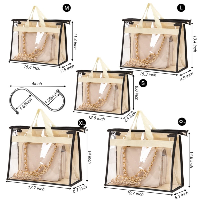 SZXFMY 10 Pack Handbag Storage Organizer Dust Bags Transparent Purse