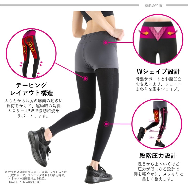 Slim Walk Beau Acty Burning Shape Leggings for Sports in