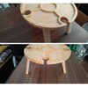Portable Picnic Table Wooden Folding Table with Glass Stand Easy
