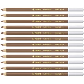 STABILO 1400/625"Carb0thello Chalk-Pastel" Colouring Pencil - Burnt Umber (Pack of 12)