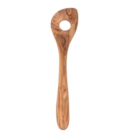 High-Quality Cooking Spoon Set of 3 Olive Wood Round with Corner and Spatula (Set of 3)