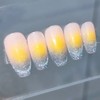 Blue Lemon Handmade Nail Tip Reflective Magnet Gel Gradient -