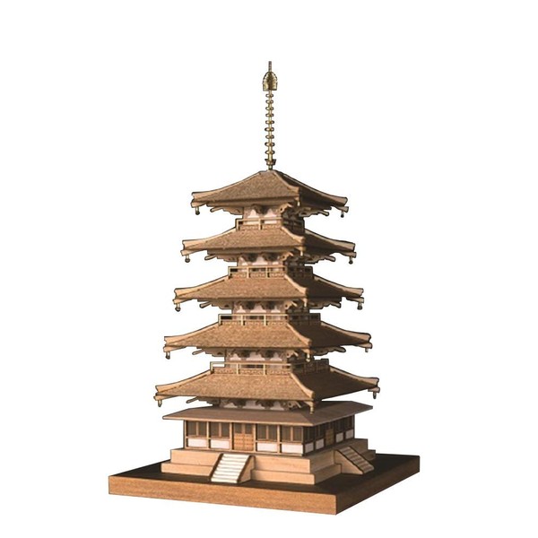 Woody JOE 1/150 Scale, Wooden Model of Horyu-ji Gojuu-no Tou (Five-Story Pagoda of the Horyuji Temple), Assembly Kit
