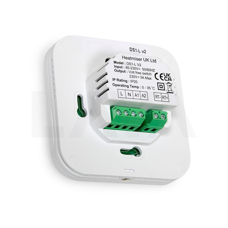 Heatmiser DS1-L V2 Dial Room Thermostat LCD Temperature Display 230v