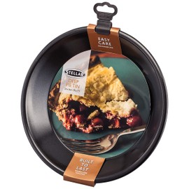 Stellar SB61 Deep Pie Tin, Carbon Steel, Dishwasher Safe 24cm x 24cm x 3cm - 5 Year Non-Stick Warranty