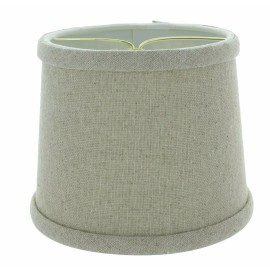Upgradelights 6 Inch Set of 6 Beige Linen Drum Shaped Chandelier Lampshade