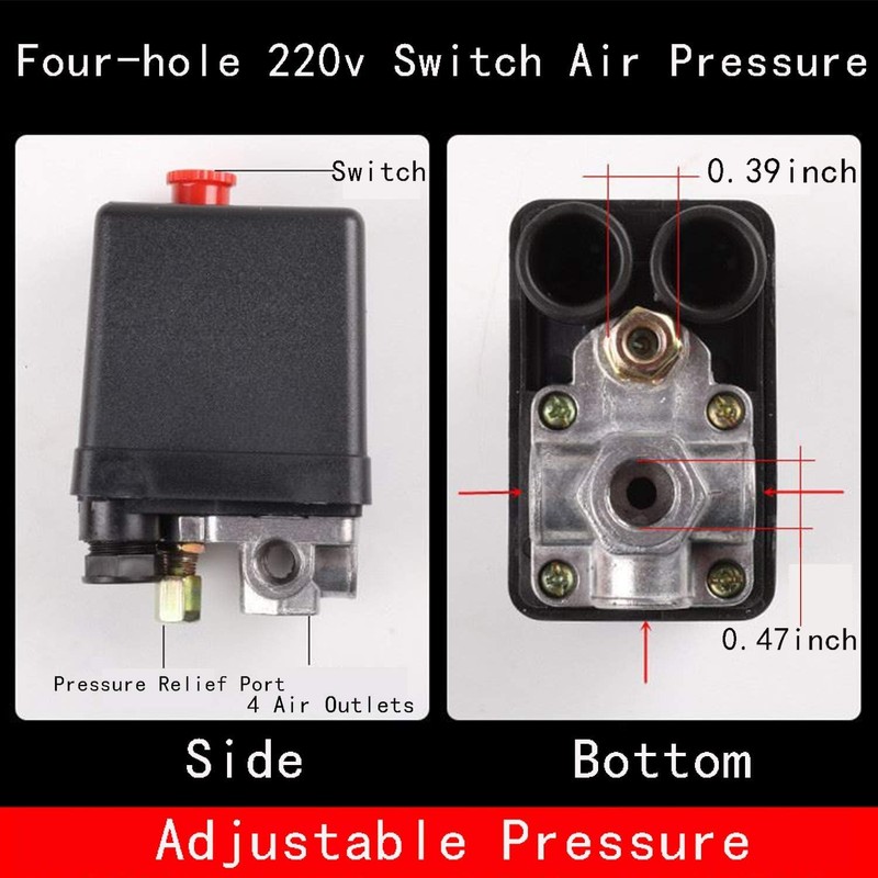 Wadoy Central Pneumatic Air Compressor Pressure Switch Control Valve Upgraded