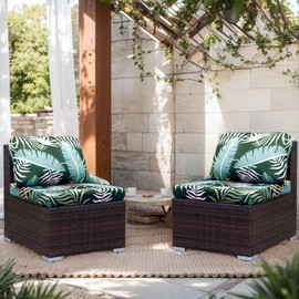 LiveGo Outdoor Patio Cushion Covers, Replacement Slipcovers for Outdoor Couch & Sofa Cushions, Washable Patio Furniture Covers, Soft & Durable Seat Protectors