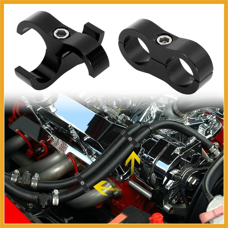 Partuto 4pcs Black AN10 19mm Car Hose Separator Clamp Adapter