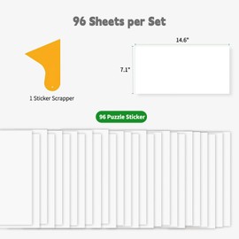 ALL4JIG Puzzle Saver – 96-Pack Puzzle Glue Sheets for 1000-3000 Pieces, Self-Adhesive Sticker Sheets, Easy to Preserve & Frame Jigsaw Puzzles