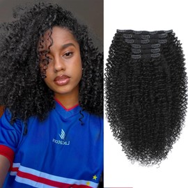 Curly Clip in Hair Extensions, Urbeauty Pink Mango 6 PCS 100% Pure Protein Silk Curly Hair Extensions Clip Ins for Black Women Kinky Curly Hair Soft Natural Durable Light Long Lifespan