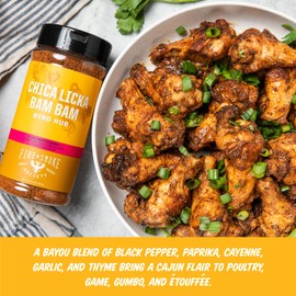Fire & Smoke Society Chica Licka Bam Bam Chicken Seasoning | BBQ Seasonings and Rubs for Smoking and Grilling | Wings, Grilled, Poultry Seasoning | Black Pepper, Paprika, Garlic | XL (2-Pack)