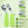 Ehucon Adaptive Weighted Silver Tableware Angle Spoon and Fork Set