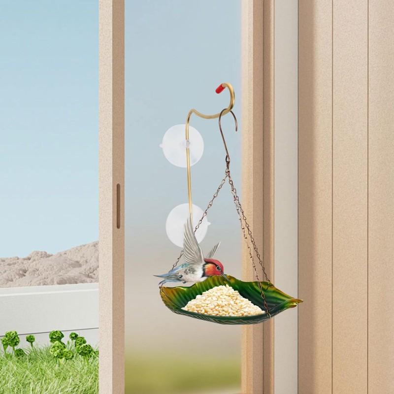Veemoon Suction Cup Window Mount Hook for Hummingbird Feeder -