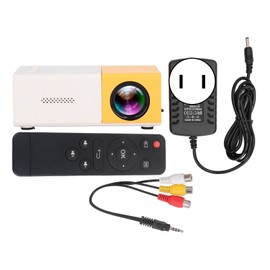 Mini Projector 1080p Diffuse Reflection Imaging Support 23 Languages HD Projector with Speakers Yellow 100‑240V US Plug