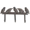 FLAG EMOTES Cast Iron Wall Hook Rack Birds On Fence