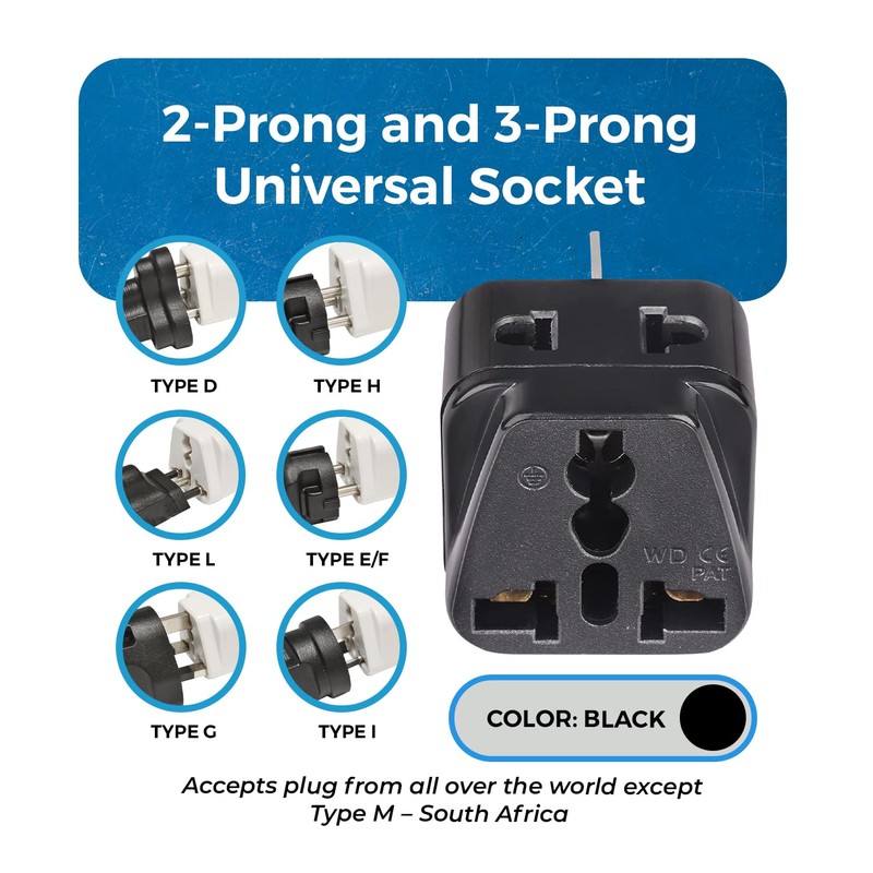 Orei 2 in 1 USA to Australia/China Adapter Plug (Type