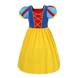 Dressy Daisy Vestidos de de Princesa Blancanieves Ropa Algodón Casual para Niñas Pequeñas Talla 2-3 Años, Amarillo