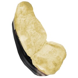 Sisha-A Sheepskin Seat Cover, Genuine Australian Sheepskin Fur Car Seat Cover, Universal fit, Full Coverage, Furry, Short Wool Seat Cover for Car, SUV, Truck, CRV, Motohome and So on (Beige)