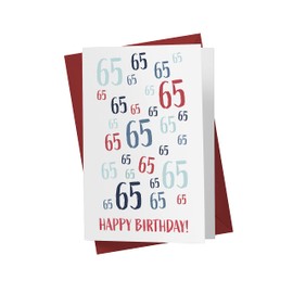 Karto 65th Birthday Card for Men Women - Large 5.5x8.5 inch 65 Years Old Birthday Cards for Him Her - Number