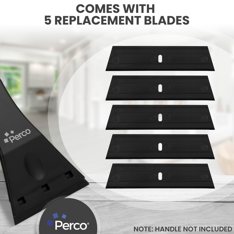 Perco Plastic Scraper Blade Refills - Durable, Rust-Free Single-Edged 3-Inch