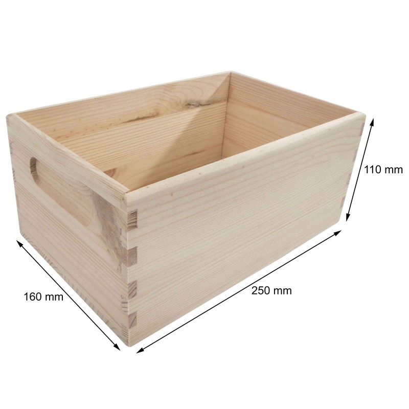 Wooden Open Crate Box 25 x 16 x 11 cm