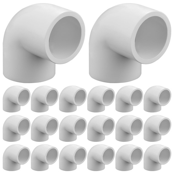 20-Pack 1/2" 90 Degree Elbow PVC Fittings, Furniture Grade Pipe