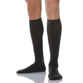 Relaxsan 820M Cotton Support Compression High Socks, Milk Fiber, 0.7 - 0.9 inches (18 - 22 mm) Hg, black (smoke)