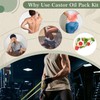 TrelaCo 8 Pcs Castor Oil Pack Wrap for Men Castor