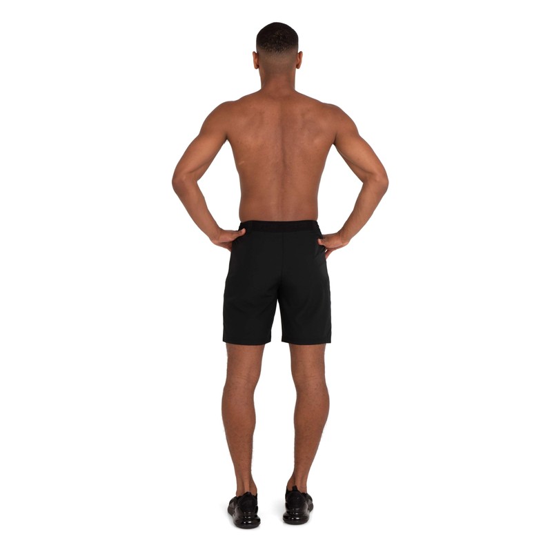 TCA Elite Tech Running Shorts Men's with Zip Pockets, black,