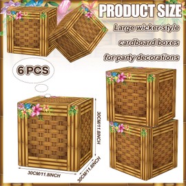 6 Pcs 3D Tree Stump Boxes, Hawaii Fake Wood Centerpieces