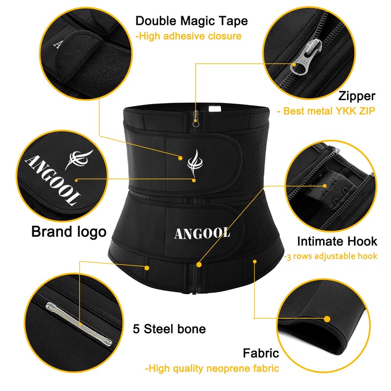 ANGOOL Neopren Waist Trainer For Women,Workout Plus Size Trimmer Belt