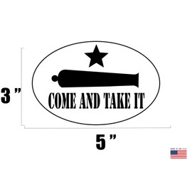 Rogue River Tactical Come and Take It Texas Flag Sticker Car Decal Bumper Sticker Lone Star Truck Window (3x5 Inch) Oval