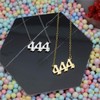 HUTINICE Angel Number Necklace, 444 Necklace Gold Dainty Choker Lucky