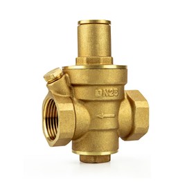 Pressure Regulator Valve Reducing Valve Adjustable Brass Water Pressure Valve for Water Purification Equip, Gold