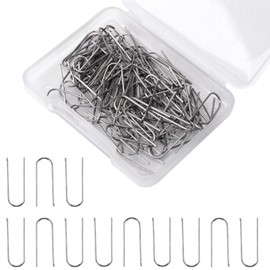 200pcs High Temperature Nichrome Wire Jump Rings, 21 Gauge Nichrome U Hooks Pins High Temp Fusing Wire for Kiln High Fire Wire Ceramics for DIY Pendant Bead Ornaments