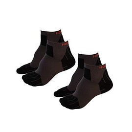 Hoplite Trail Running Compression Socks for Men and Women, ankle-length, 2 pair multi-pack, great for running, cycling, hiking, and OCR (Small)