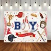 Fitumiw Baseball Baby Shower Backdrop 7x5ft Oh Boy Sport Themed