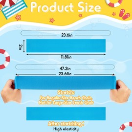 8 Pack Towel Bands for Beach Chairs Cruise Towel Clips for Lounge Beach Pool Chairs Towel Strap Holder Elastic Windproof Beach Accessories for Summer (Solid, 11.81 x 1.97 Inch)