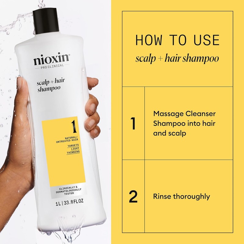 Nioxin Cleanser Shampoo System 1 for Fine Hair with Light