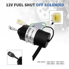 RABROPAR Fuel Shut off Solenoid 16851-60014 16851-60010 052600-453 Compatible with Kubota BX2230D RTV900R RTV900T B7410D BX1500D BX1800D Z482 Z602 D722