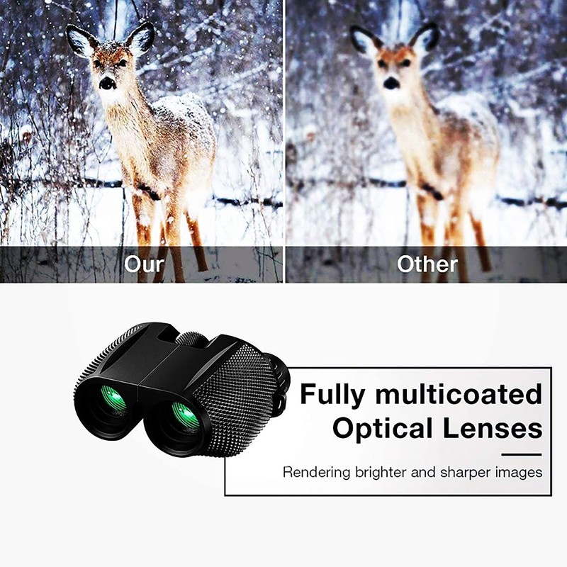 Yotsuba Compact Binoculars, Foldable Waterproof BAK-4 Binoculars 10 x 25