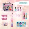 Set de Cosméticos Princesas con Estuche, Brochas y Brillos Labiales,