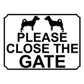SHAWPRINT PLEASE CLOSE THE GATE METAL DOG THEME SIGN 150MM X 115MM (510H1S)