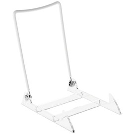 Large Display Stand / Easel with Clear Base & White Wire (Item #4PL) - 2 Pack