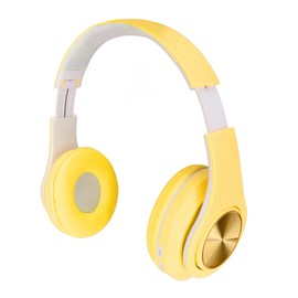 Active Noise Cancelling Headphones,Bluetooth 5.0 Foldable Wireless Over Ear Headphones,RGB Colorful Light Headset,PU Leather Earmuffs Earphone,for Boys,Girls(Yellow)