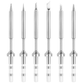 FEITA Pinecil TS100 Soldering Iron Tips Replacement for Mini Portable Micro Solder Pen Various Models Stations Tool Soldering Accessories (TS-B2/I/BC2/D24/K/KU 6pcs)